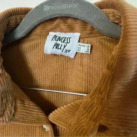 Princess Polly Rylan Shirt Color Brown Size US 8 Oversized Corduroy Shacket, EUC - Picture 3 of 5